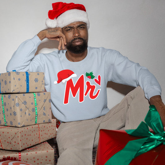 Mr, Christmas Long Sleeves, Christmas Crewneck For Men, Christmas Sweatshirt, Christmas Present, Christmas Sweater