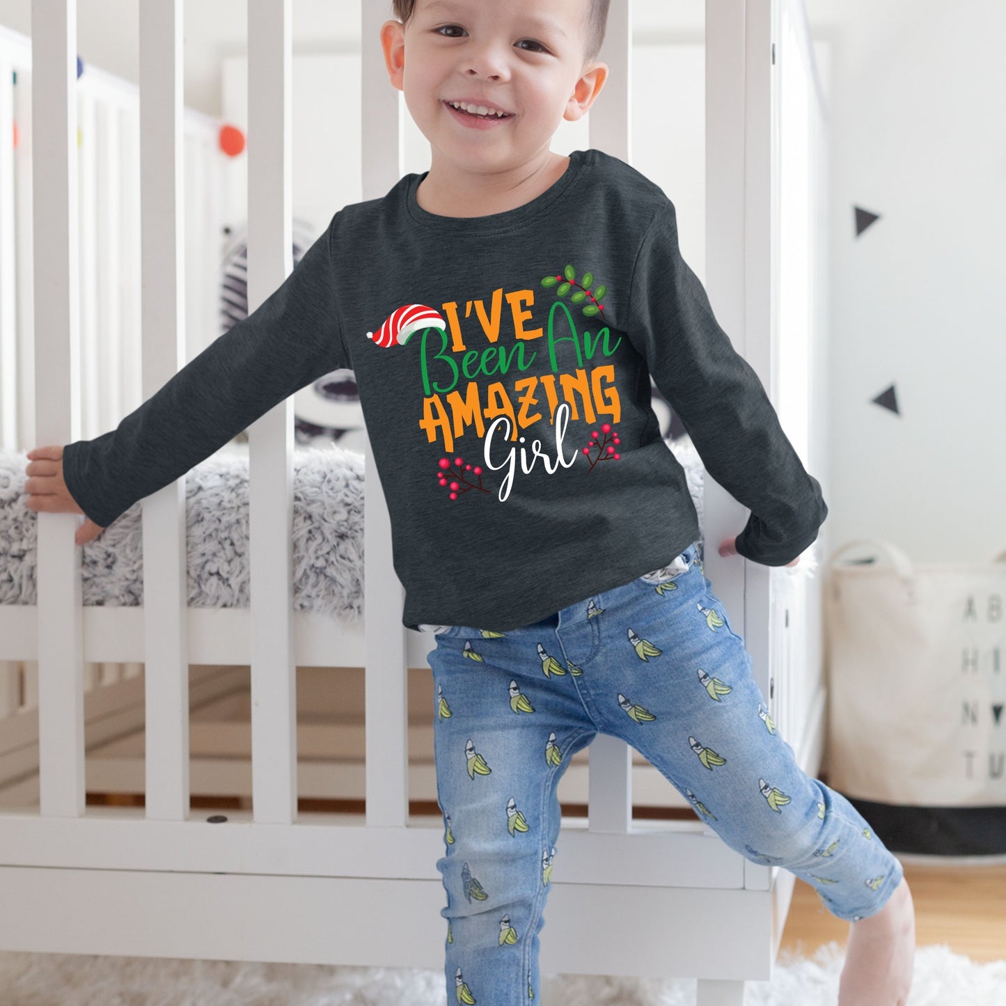 Ive Been an Amazing Girl, Christmas Long Sleeves, Christmas Crewneck For Toddler, Christmas Present, Christmas Sweatshirt, Christmas Sweater