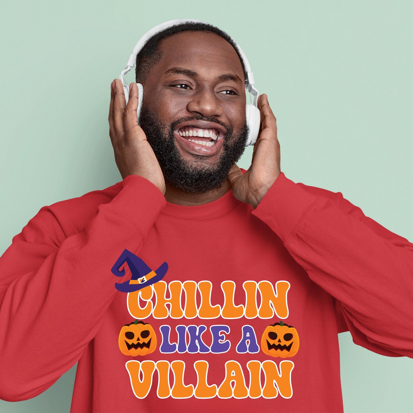 Halloween Chillin Like a Villian Sweatshirt, Halloween Gift Sweatshirt, Funny Halloween Sweatshirt, Halloween Design Shirt, Fall Sweatshirts