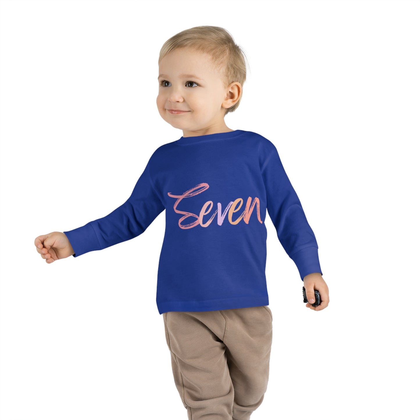 Long Sleeve Age Tee Shirt For 7 Year Old Unisex Kids
