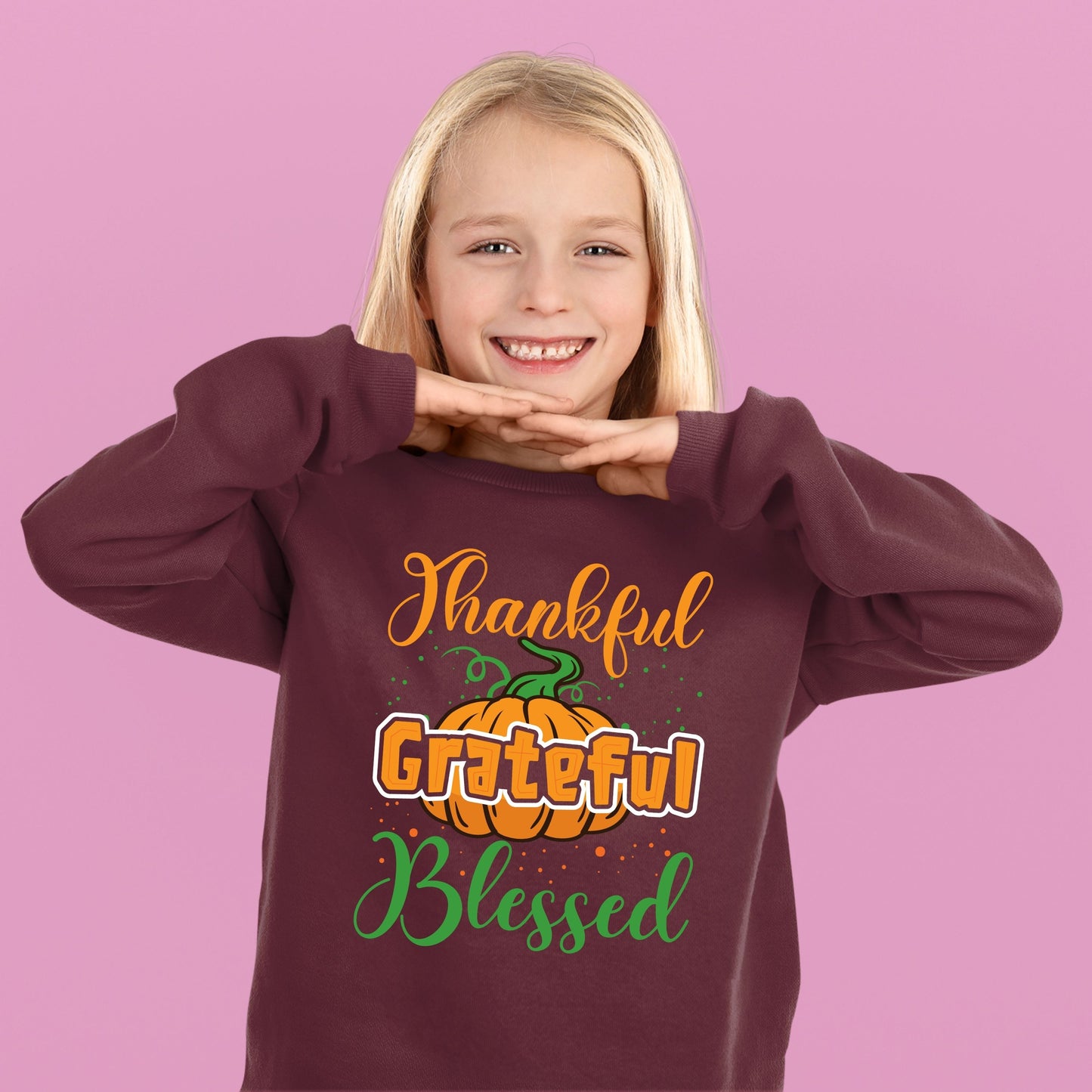 Thankful Grateful Blessed, Thanksgiving Sweatshirt, Thanksgiving Sweater for kids, Thanksgiving Gift Ideas, Cute Thanksgiving