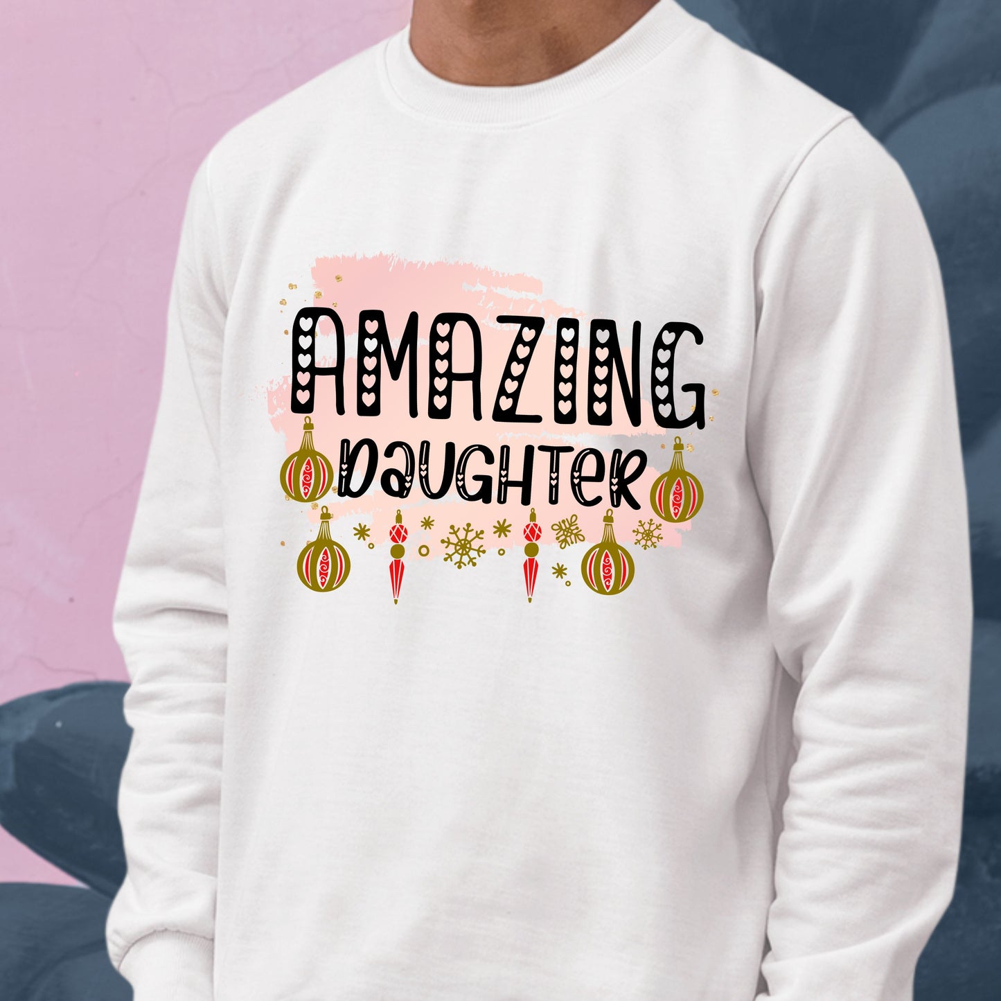 Amazing Daughter, Youth Long Sleeve, Christmas Decor, Christmas Clothing, Christmas Sweatshirts, Christmas Shirts, Christmas