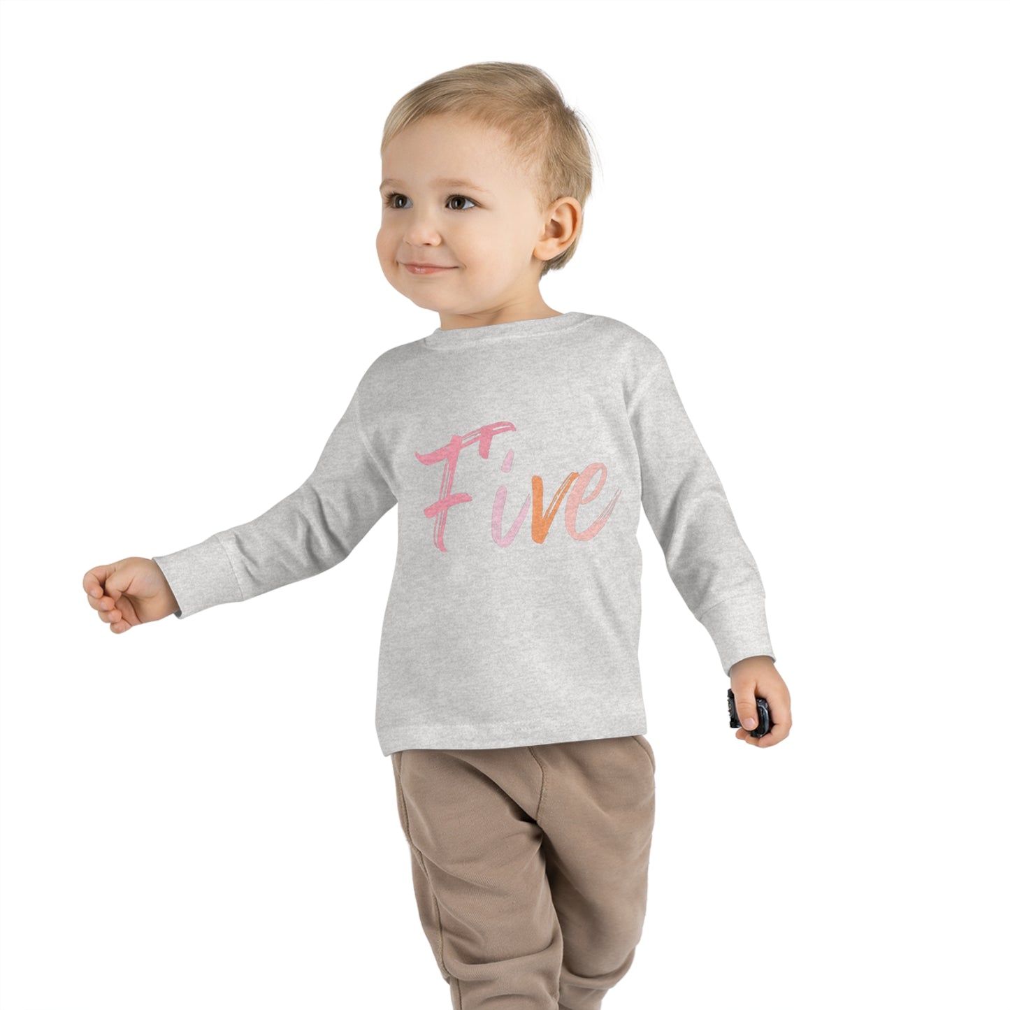 Long Sleeve Age Tee Shirt For 5 Year Old Unisex Kids
