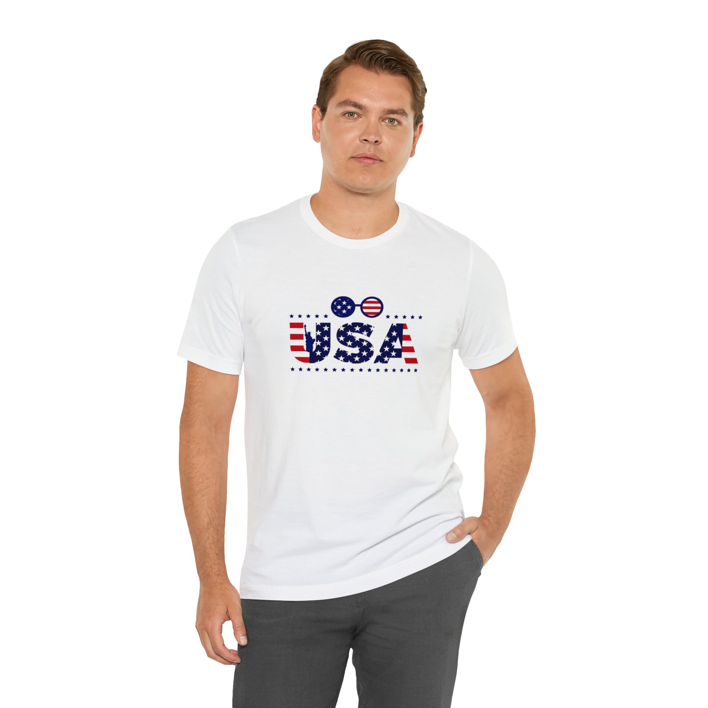 USA Flag Unisex Jersey Short Sleeve Tee