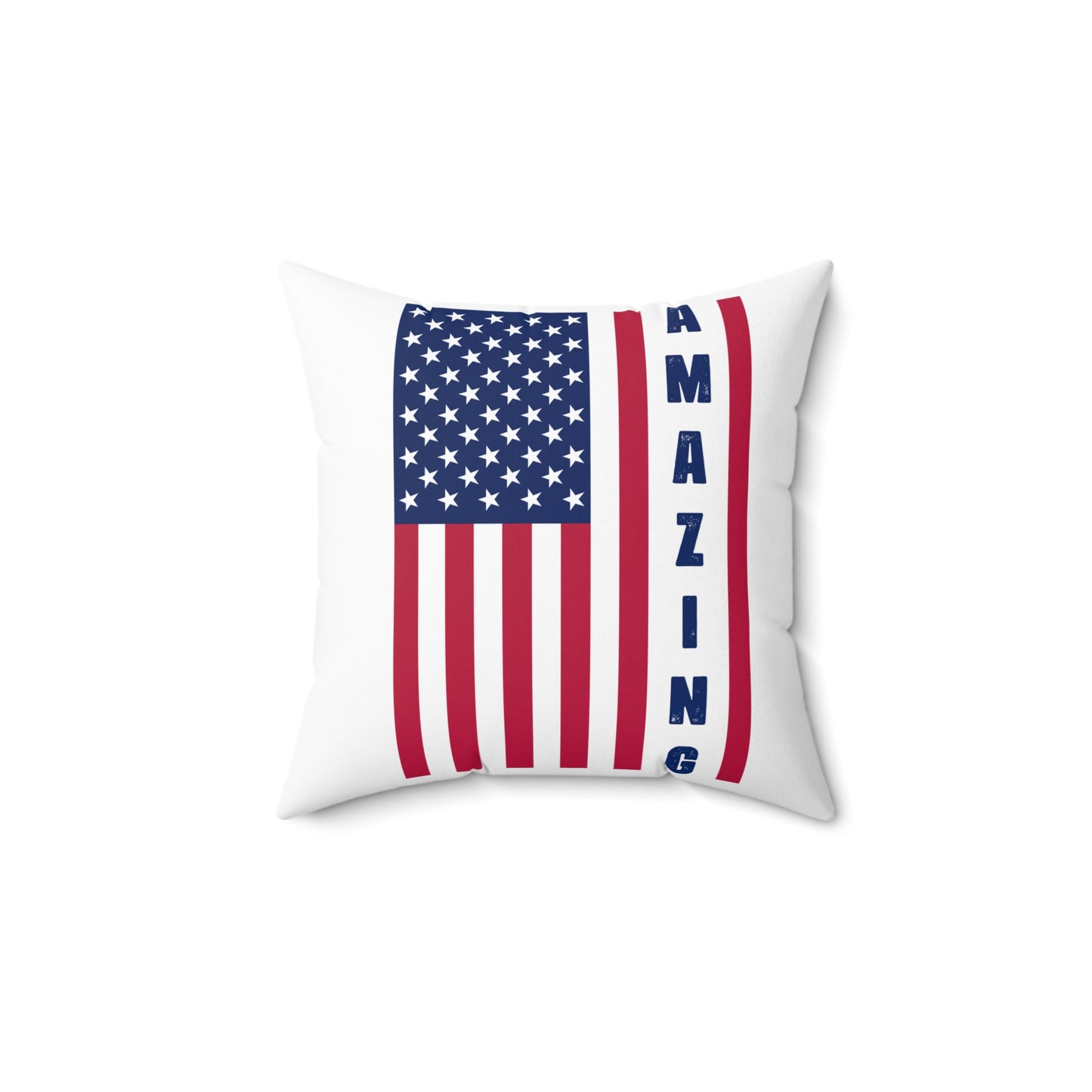 US Flag: Amazing Spun Polyester Square Pillow