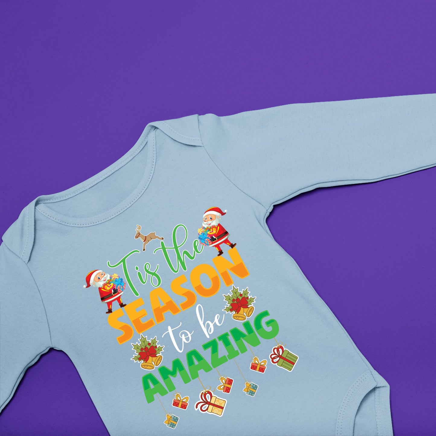 Tis the Season to Be Amazing, Christmas Long Sleeves, Christmas Bodysuits For Kids, Christmas Onesies, Christmas Bodysuits, Christmas Gift