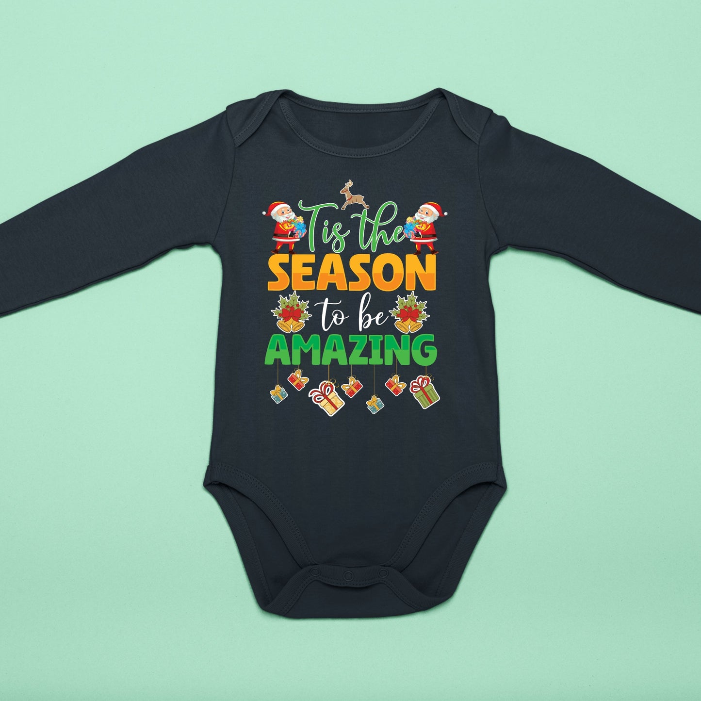 Tis the Season to Be Amazing, Christmas Long Sleeves, Christmas Bodysuits For Kids, Christmas Onesies, Christmas Bodysuits, Christmas Gift