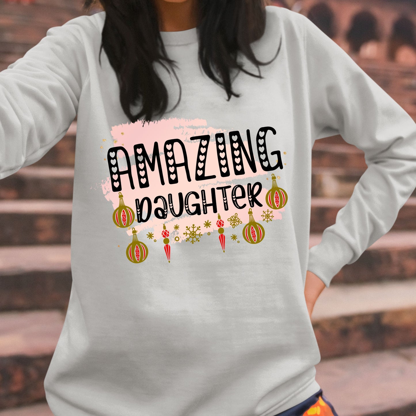 Amazing Daughter, Youth Long Sleeve, Christmas Decor, Christmas Clothing, Christmas Sweatshirts, Christmas Shirts, Christmas