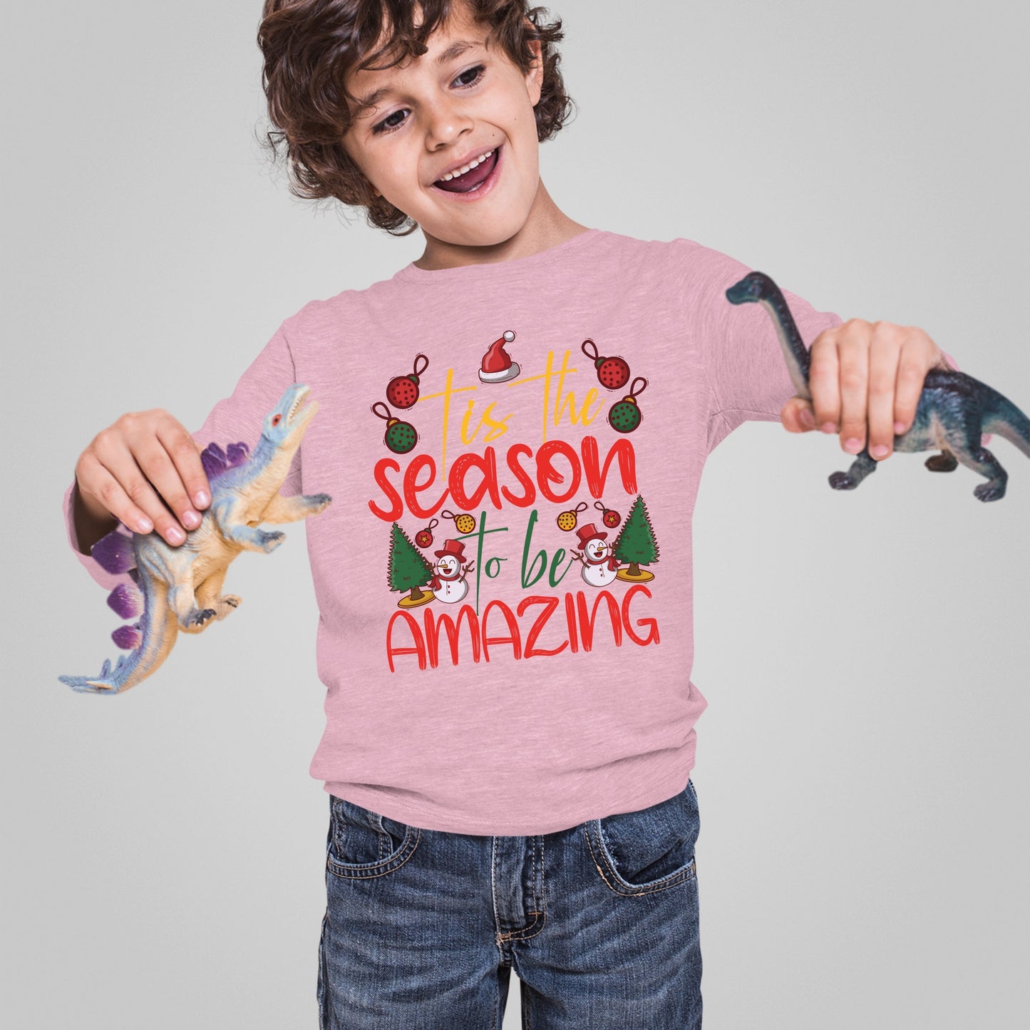 Tis the Season to Be Amazing, Christmas Crewneck For Youth, Christmas Sweatshirt, Christmas Long Sleeves, Christmas Sweater, Christmas Gift
