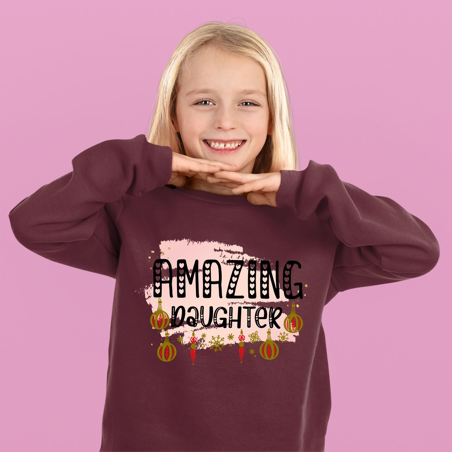 Amazing Daughter, Youth Long Sleeve, Christmas Decor, Christmas Clothing, Christmas Sweatshirts, Christmas Shirts, Christmas