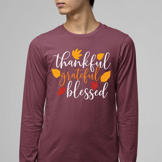 Thankful Grateful Blessed, Thanksgiving Sweatshirt, Thanksgiving Sweater for Men, Thanksgiving Gift Ideas, Cute Thanksgiving