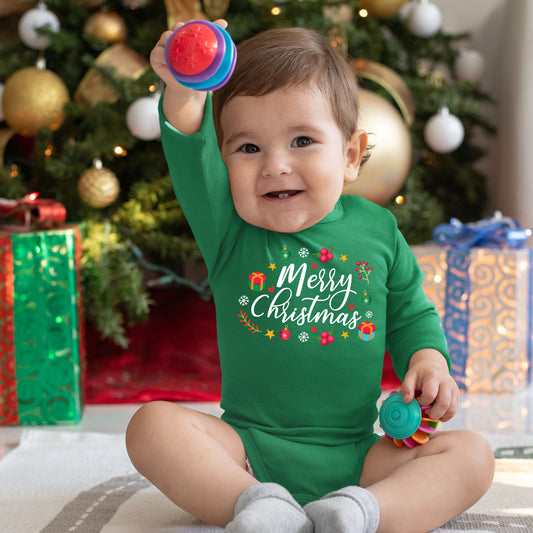 Merry Christmas, Christmas Long Sleeves, Christmas Bodysuits For Kids, Christmas Bodysuits, Christmas Onesies, Christmas Present