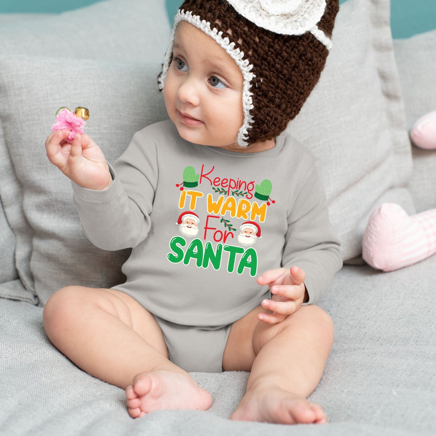 Keeping It Warm for Santa, Christmas Bodysuits For Kids, Christmas Long Sleeves, Christmas Bodysuits, Christmas Onesies, Christmas Present