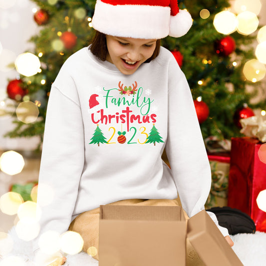 Family Christmas 2023, Christmas Long Sleeves, Christmas Sweater, Christmas Crewneck For Youth, Christmas Present, Christmas Sweatshirt