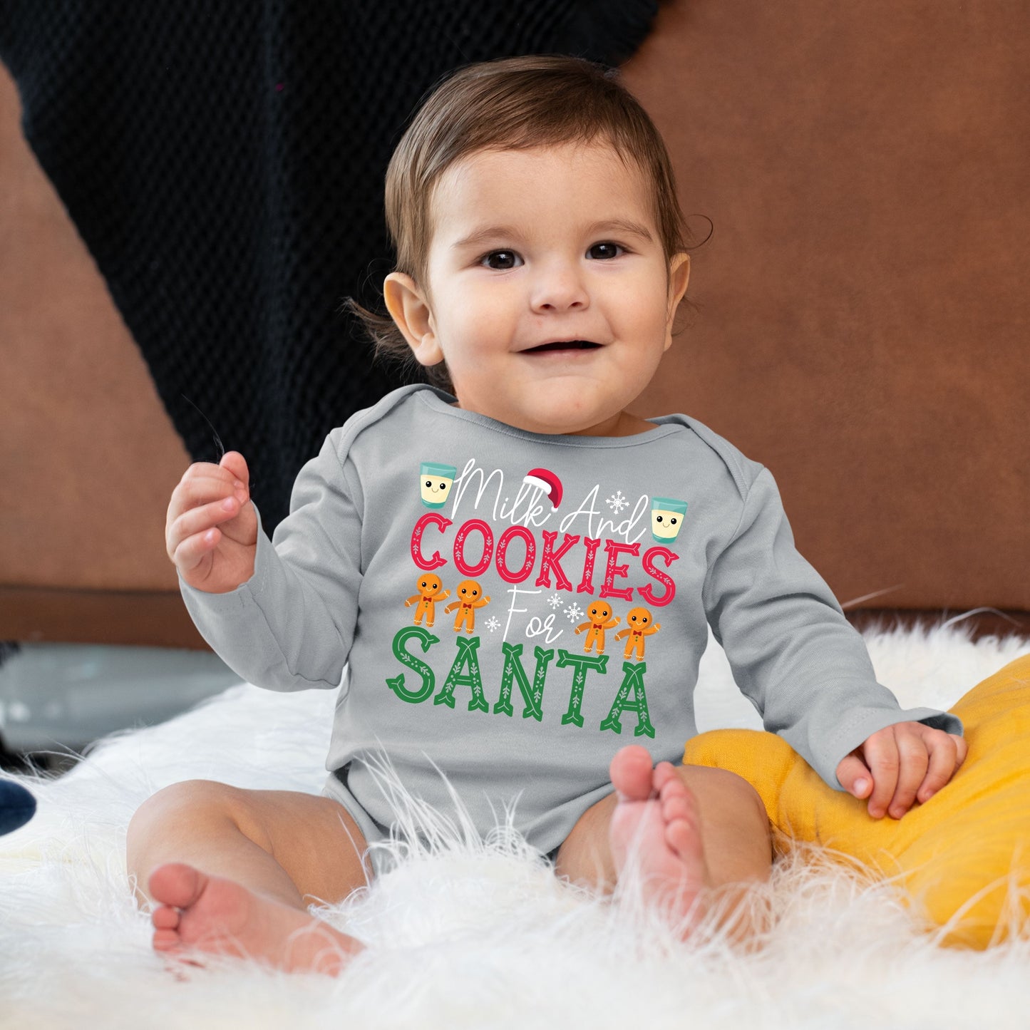 Milk and Cookies for Santa, Christmas Long Sleeves, Christmas Bodysuits For Kids, Christmas Present, Christmas Onesies, Christmas Bodysuits