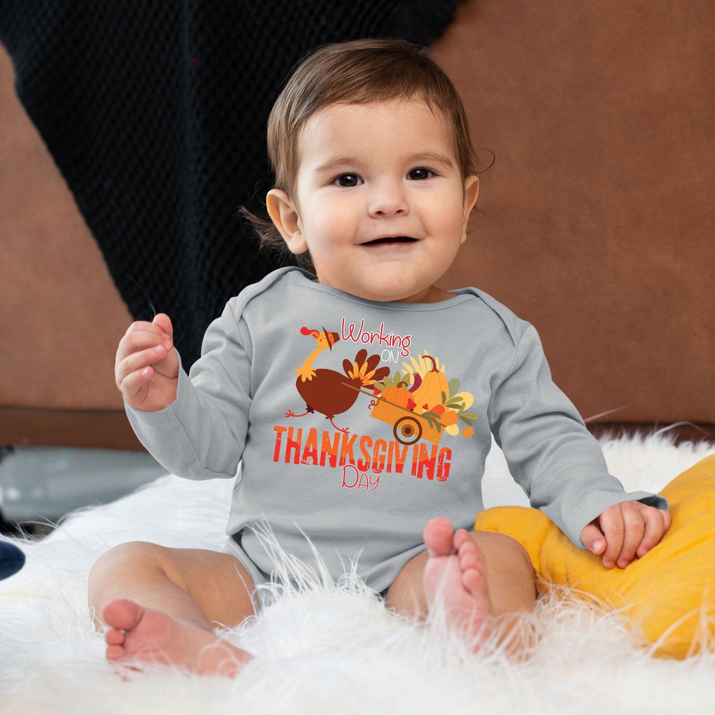 Working on Thanksgiving Day Bodysuit, Thanksgiving Bodysuit, Thanksgiving Bodysuit for Kid, Thanksgiving Gift, Cute Thanksgiving