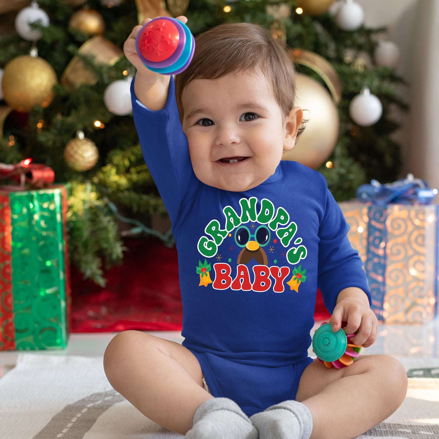 Grandpa's Baby, Christmas Bodysuits For Kids, Christmas Long Sleeves, Christmas Bodysuits, Christmas Onesies, Christmas Present