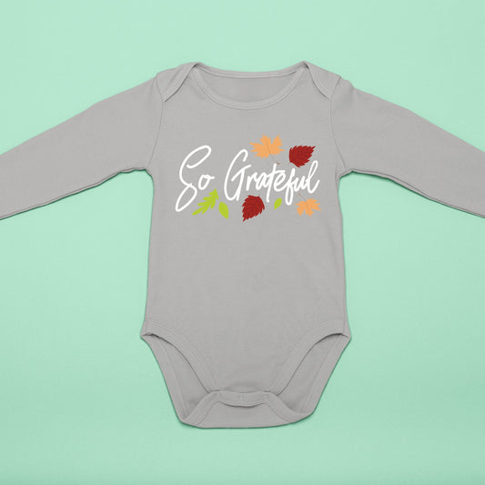 So Grateful, Thanksgiving Bodysuit, Thanksgiving Onesies for kids, Thanksgiving Gift Ideas, Cute Thanksgiving