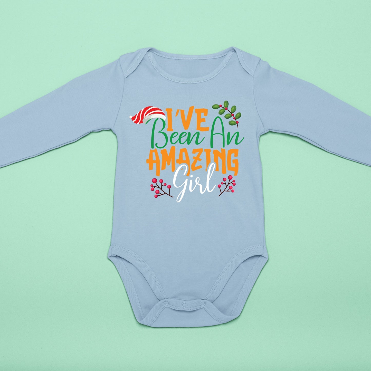 Ive Been an Amazing Girl, Christmas Long Sleeves, Christmas Bodysuits For Kids, Christmas Present, Christmas Bodysuits, Christmas Onesies