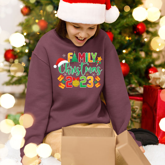 Family Christmas 2023, Christmas Long Sleeves, Christmas Crewneck For Youth, Christmas Sweatshirt, Christmas Present, Christmas Sweater