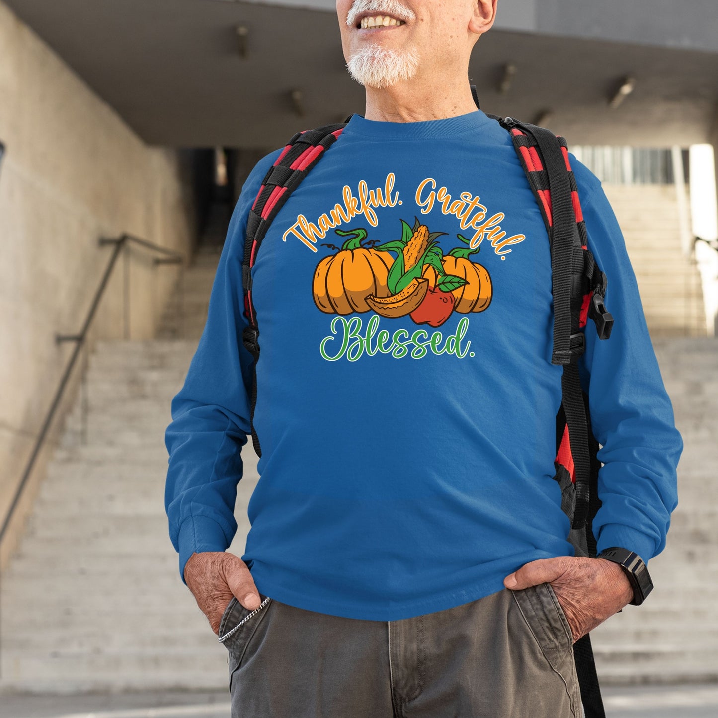 Thankful Grateful Blessed, Thanksgiving Sweatshirt, Thanksgiving Sweater for Men, Thanksgiving Gift Ideas, Cute Thanksgiving