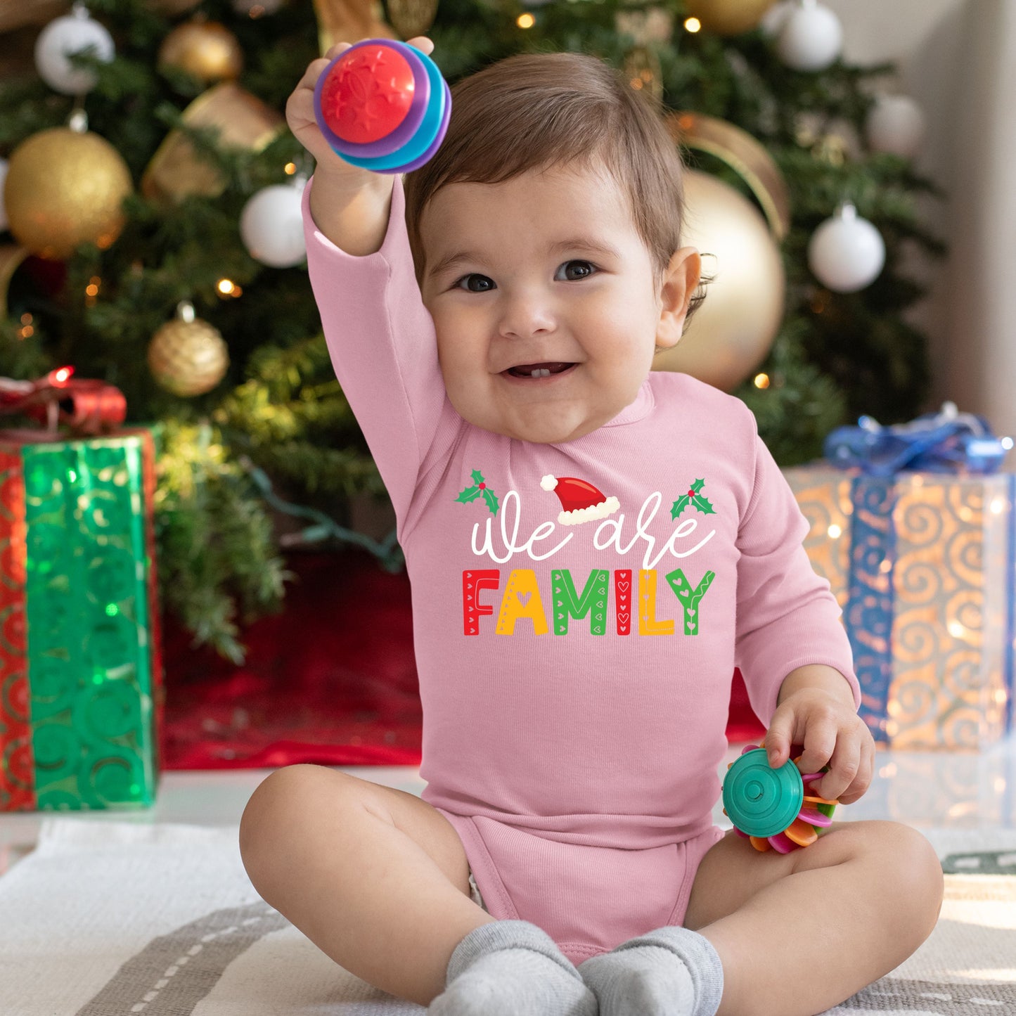 We Are Family, Christmas Long Sleeves, Christmas Onesies, Christmas Bodysuits For Kids, Christmas Present, Christmas Bodysuits