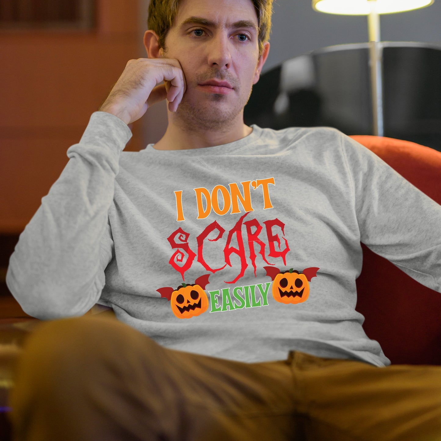 I Don't Scare Easily Sweatshirt, Halloween Gift Sweatshirt, Halloween Sweater, Cute Halloween Sweatshirt, Funny Halloween Sweatshirt