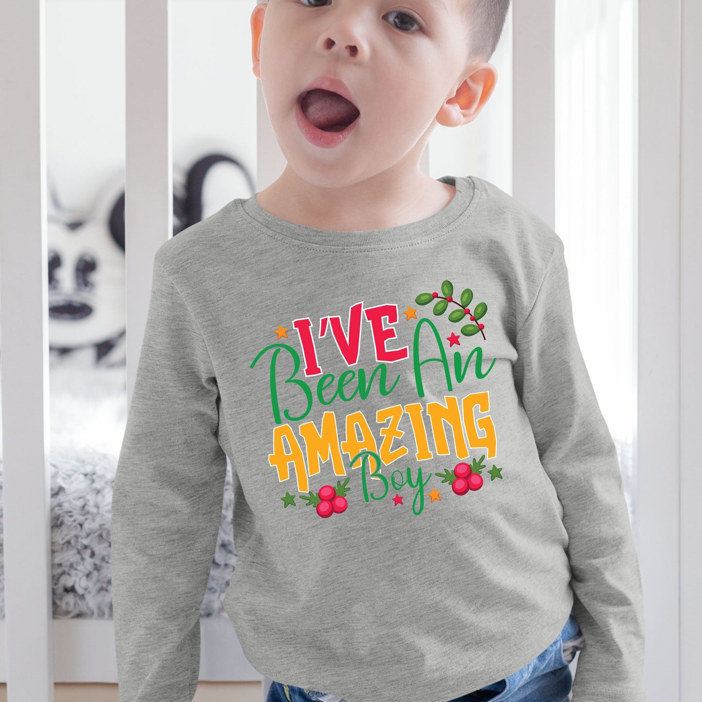 I've Been an Amazing Boy, Christmas Sweatshirt, Christmas Long Sleeves, Christmas Sweater, Christmas Crewneck For Toddler, Christmas Present