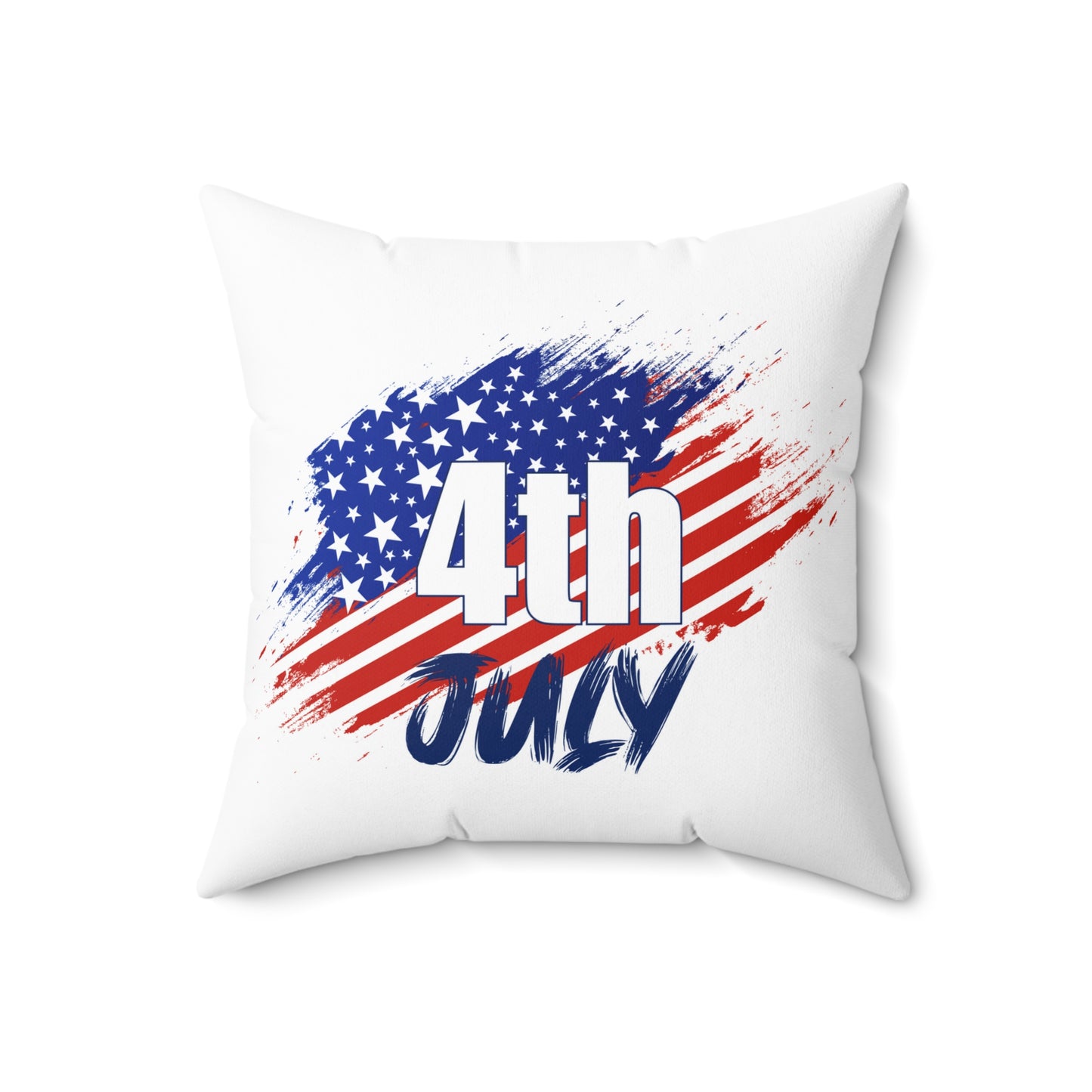 4th July Celebration Spun Polyester Square Pillow | Patriotic Decor | Independence Day Gift | Red, White, and Blue Design
