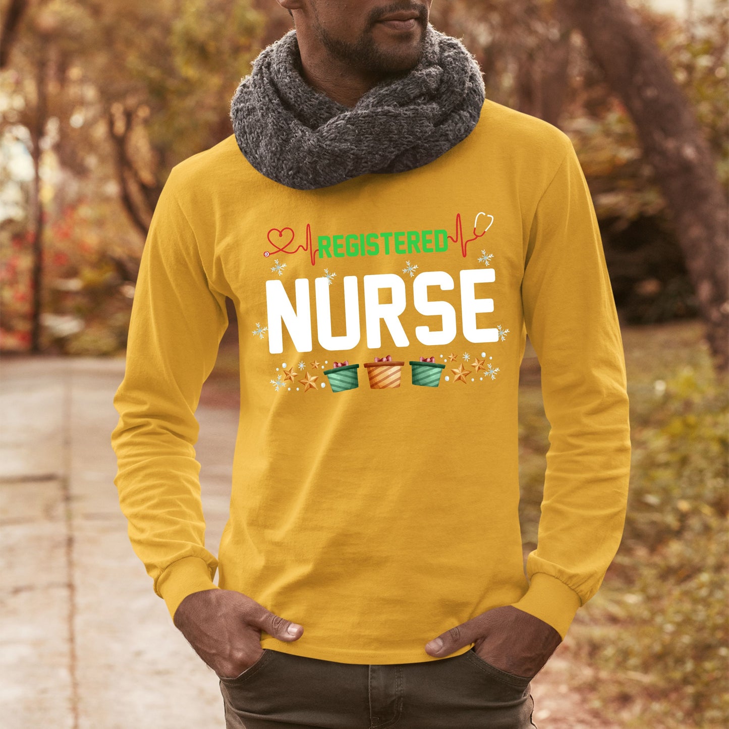 Registered Nurse, Men Long Sleeves, Christmas Shirts, Christmas Sweatshirts, Christmas, Christmas Clothing, Christmas Decor