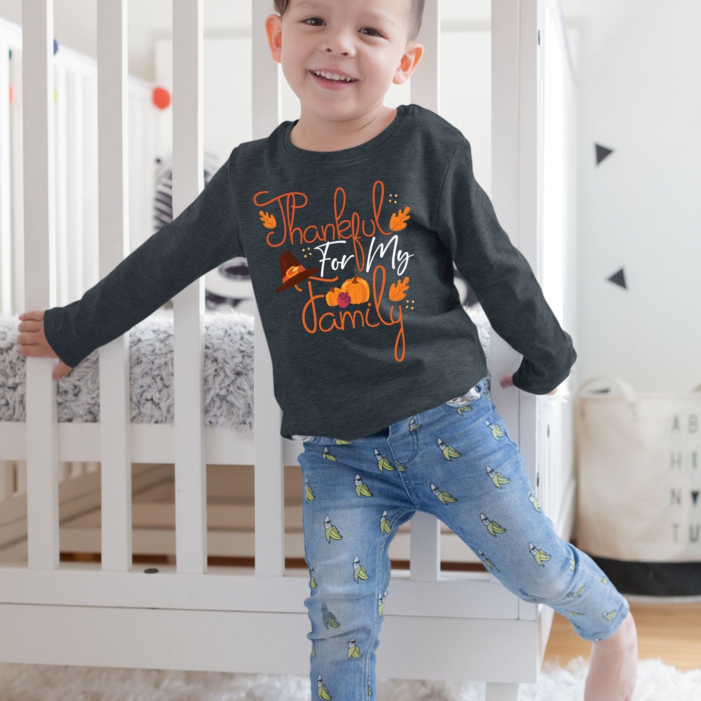 Thankful For My Family, Thanksgiving Sweatshirt, Thanksgiving Sweater for kids, Thanksgiving Gift Ideas, Cute Thanksgiving