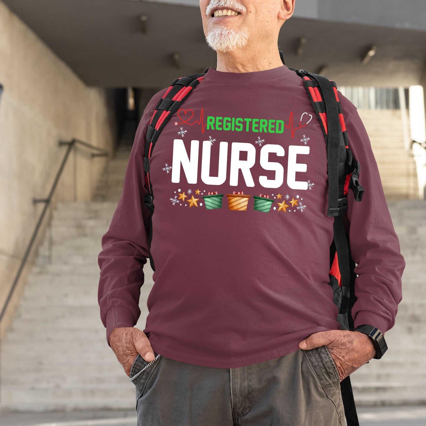 Registered Nurse, Men Long Sleeves, Christmas Shirts, Christmas Sweatshirts, Christmas, Christmas Clothing, Christmas Decor