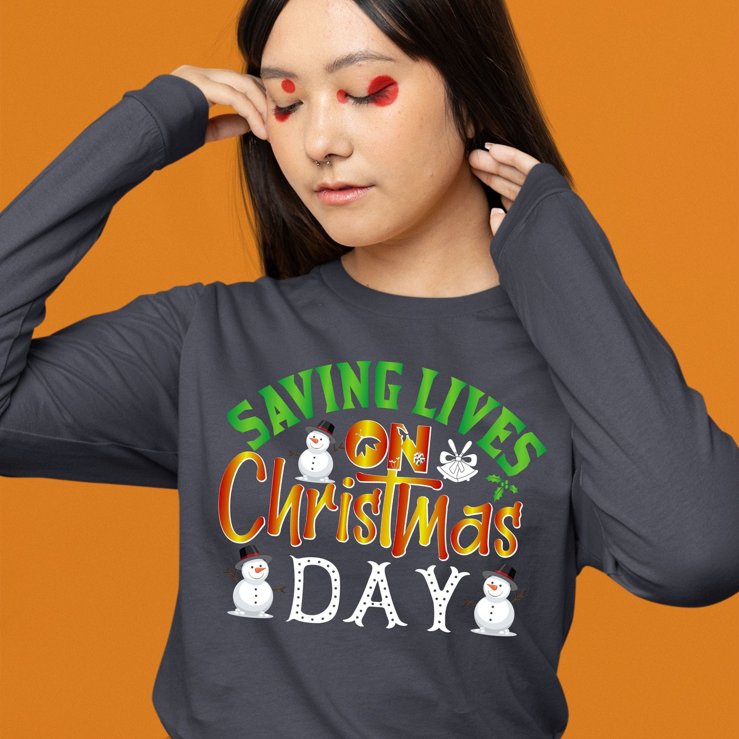 Saving Lives on Christmas Day, Nurse Gift for Woman, Christmas Shirt, 2022 Christmas, Christmas Sweatshirt, Nursing Shirt, Nursing School