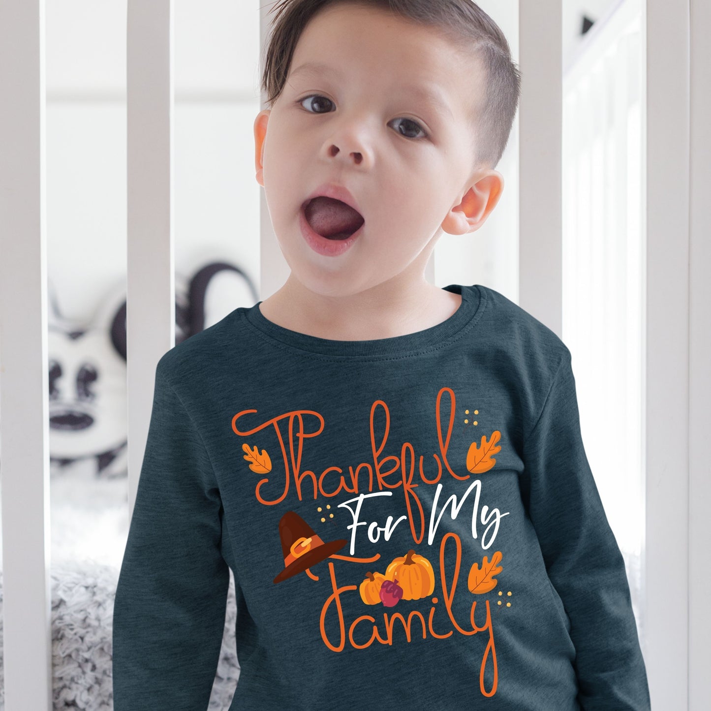 Thankful For My Family, Thanksgiving Sweatshirt, Thanksgiving Sweater for kids, Thanksgiving Gift Ideas, Cute Thanksgiving