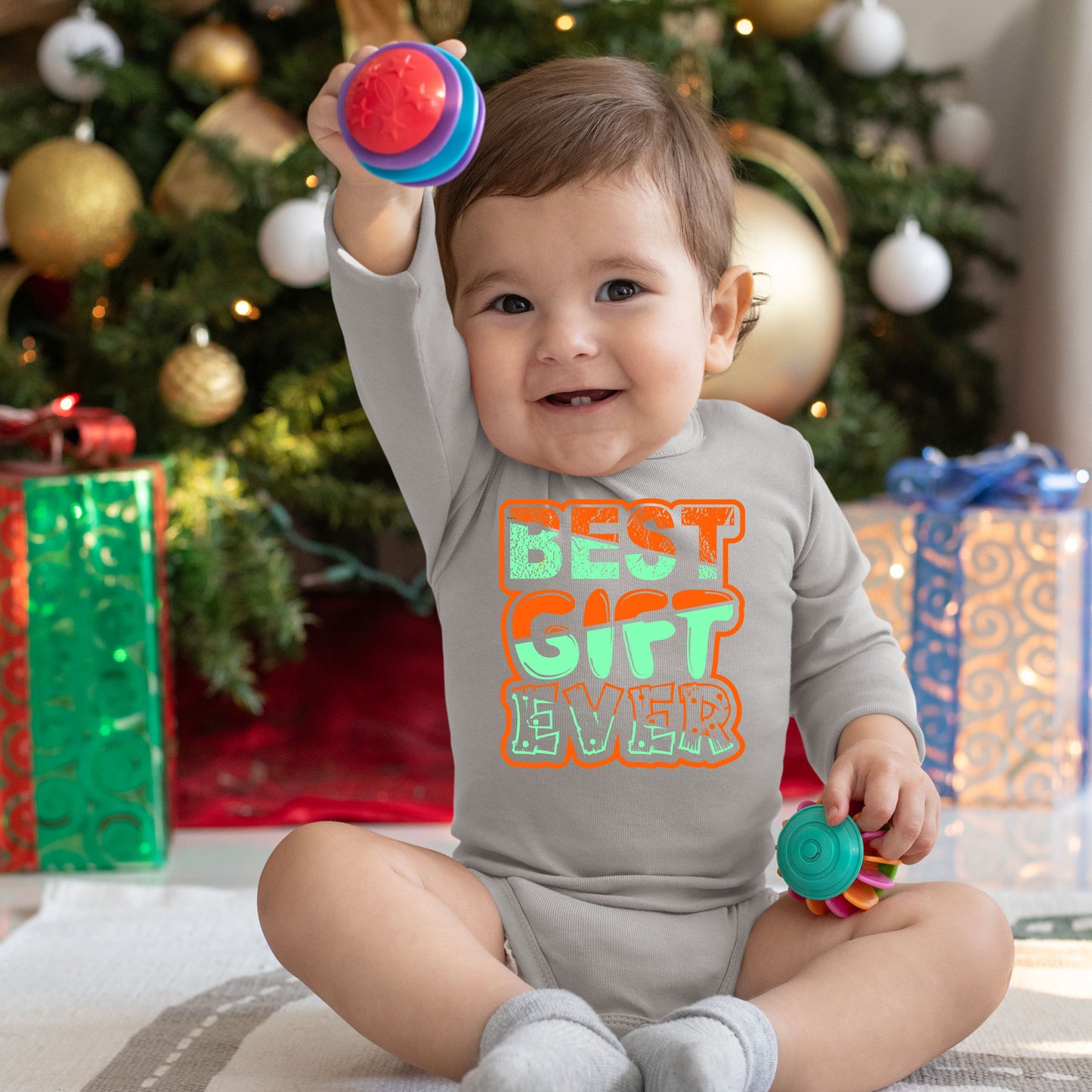 Best Gift Ever, Christmas Long Sleeves, Christmas Onesies, Christmas Bodysuits, Christmas Bodysuits For Kids, Christmas Present