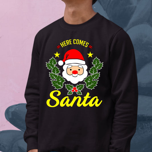 Here Comes Santa, Youth Long Sleeve, Christmas Decor, Christmas Clothing, Christmas Sweatshirts, Christmas Shirts, Christmas