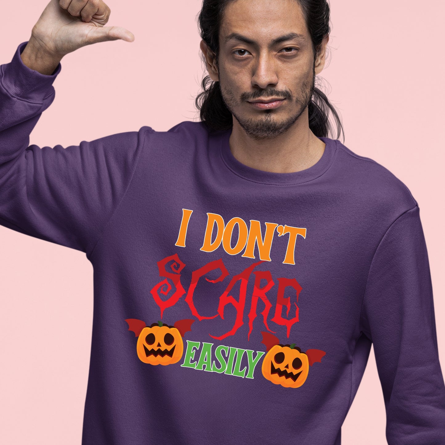 I Don't Scare Easily Sweatshirt, Halloween Gift Sweatshirt, Halloween Sweater, Cute Halloween Sweatshirt, Funny Halloween Sweatshirt