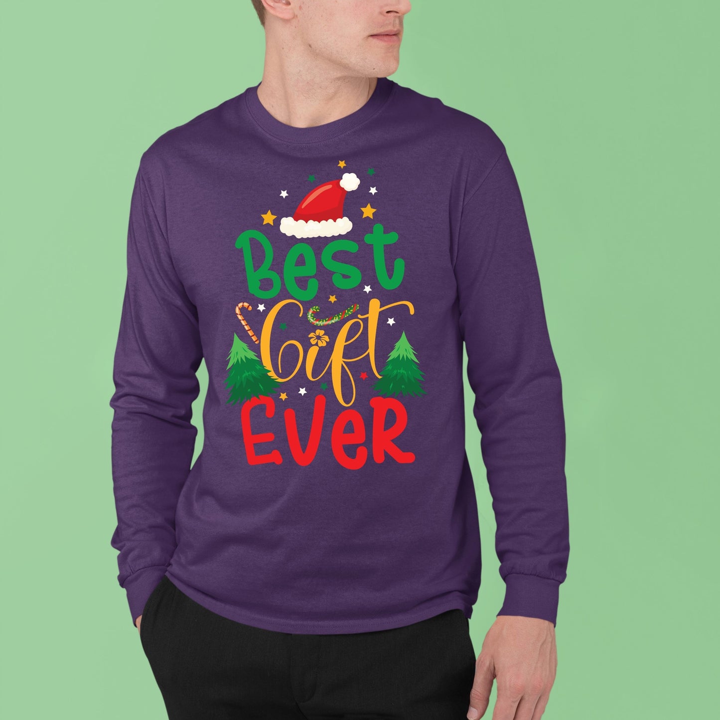 Best Gift Ever, Christmas Long Sleeves, Christmas Sweater, Christmas Sweatshirt, Christmas Crewneck For Men, Christmas Present