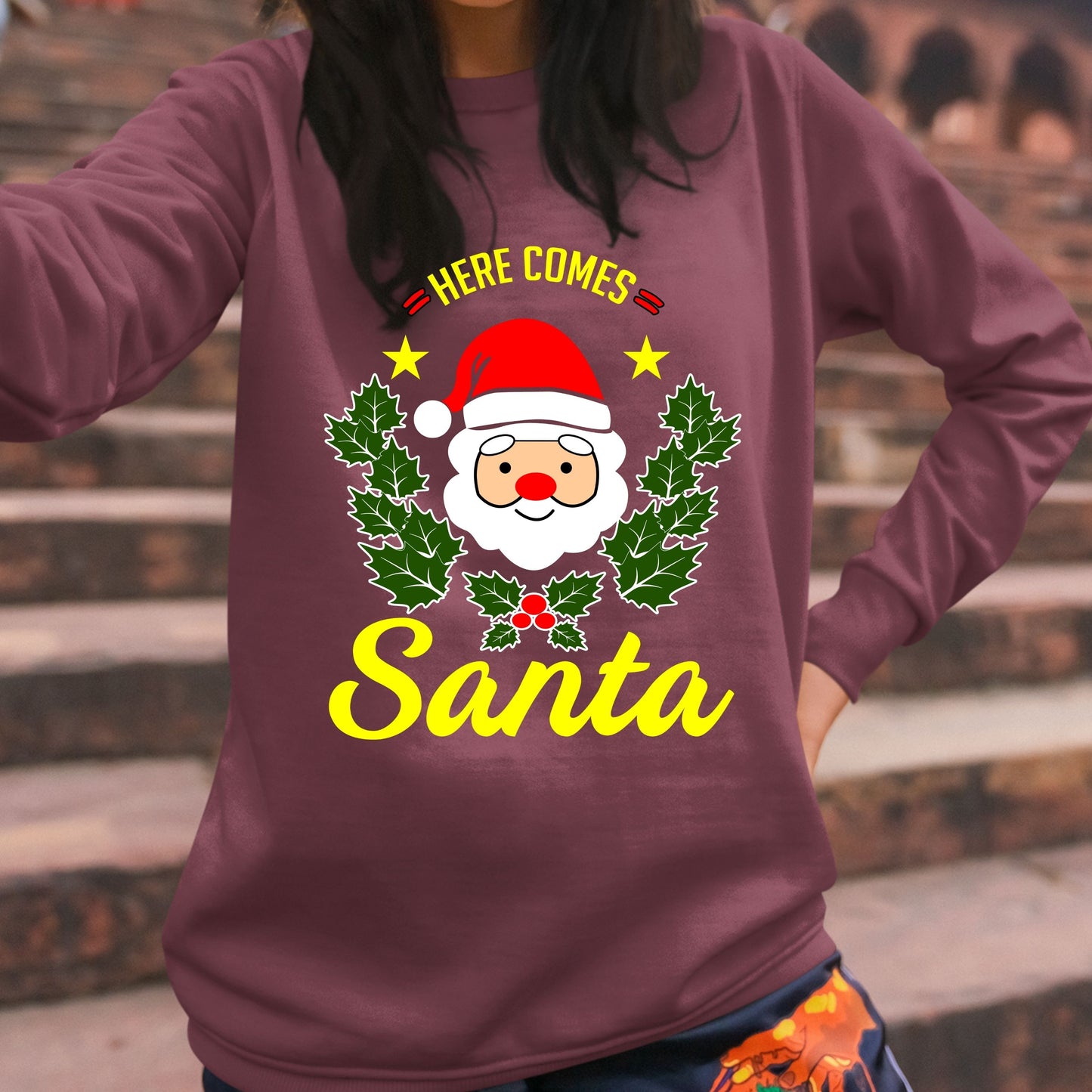 Here Comes Santa, Youth Long Sleeve, Christmas Decor, Christmas Clothing, Christmas Sweatshirts, Christmas Shirts, Christmas