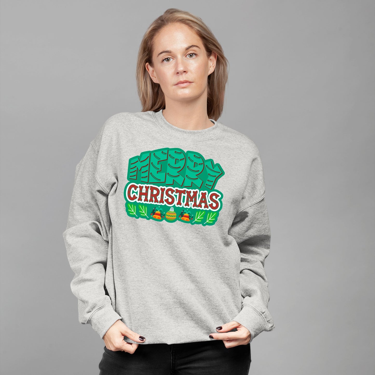 Merry Christmas, Christmas Long Sleeves, Christmas Crewneck For Women, Christmas Present, Christmas Sweater, Christmas Sweatshirt
