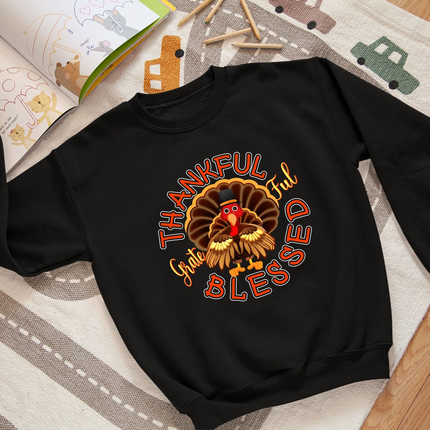 Thankful Grateful Blessed, Thanksgiving Sweatshirt, Thanksgiving Sweater for kids, Thanksgiving Gift Ideas, Cute Thanksgiving