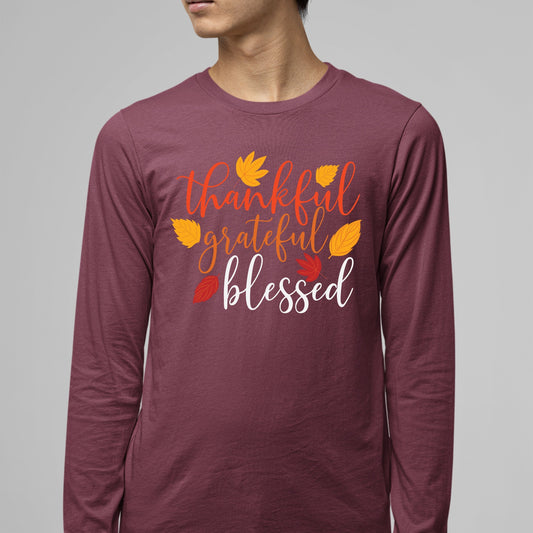 Thankful Grateful Blessed, Thanksgiving Sweatshirt, Thanksgiving Sweater for Men, Thanksgiving Gift Ideas, Cute Thanksgiving