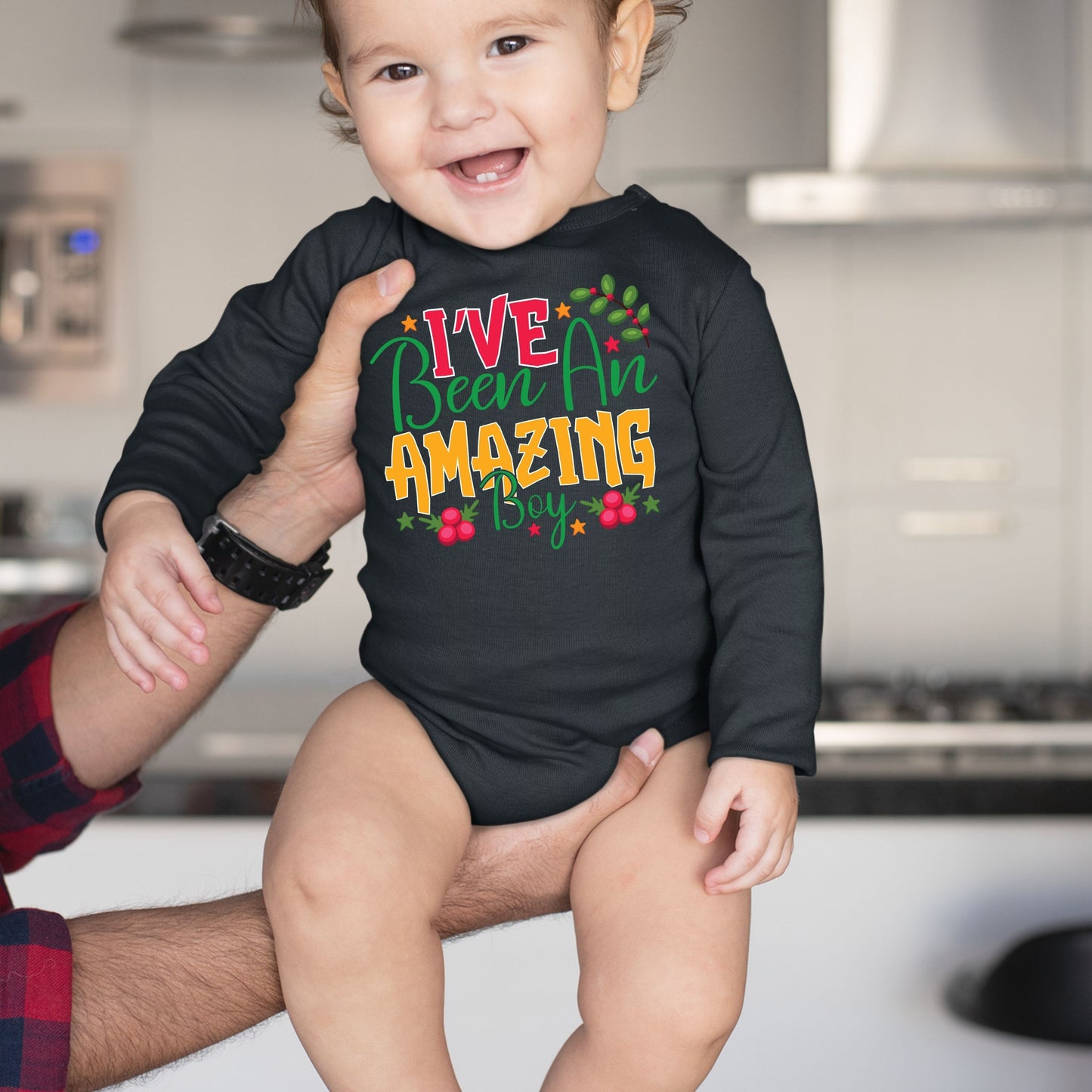 I've Been an Amazing Boy, Christmas Long Sleeves, Christmas Bodysuits For Kids, Christmas Present, Christmas Bodysuits, Christmas Onesies