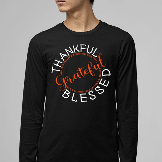 Thankful Grateful Blessed, Thanksgiving Sweatshirt, Thanksgiving Sweater for Men, Thanksgiving Gift Ideas, Cute Thanksgiving