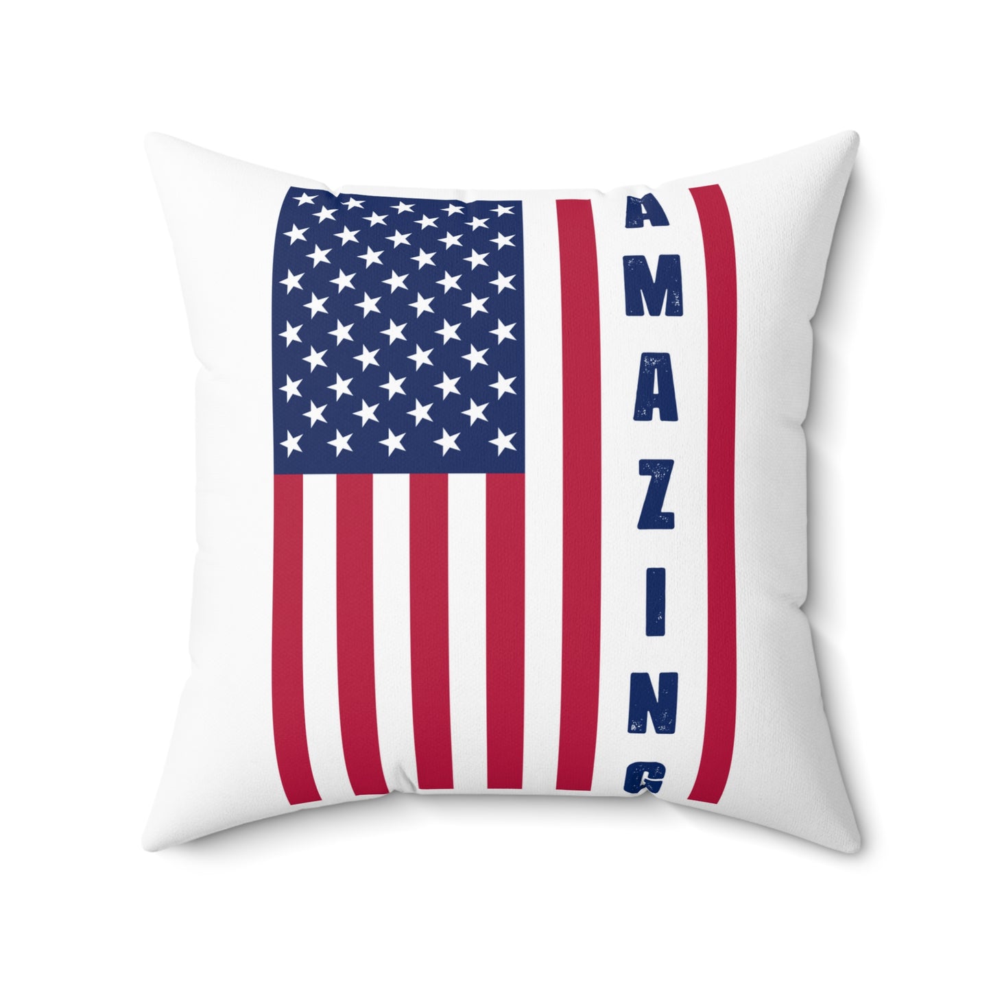 US Flag: Amazing Spun Polyester Square Pillow