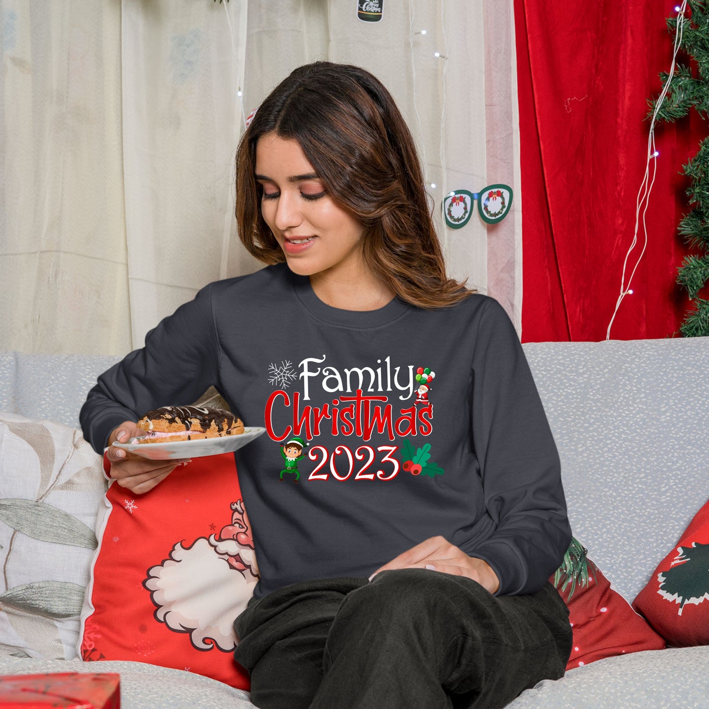 Family Christmas 2023, Christmas Long Sleeves, Christmas Crewneck For Women, Christmas Sweater, Christmas Sweatshirt, Christmas Present