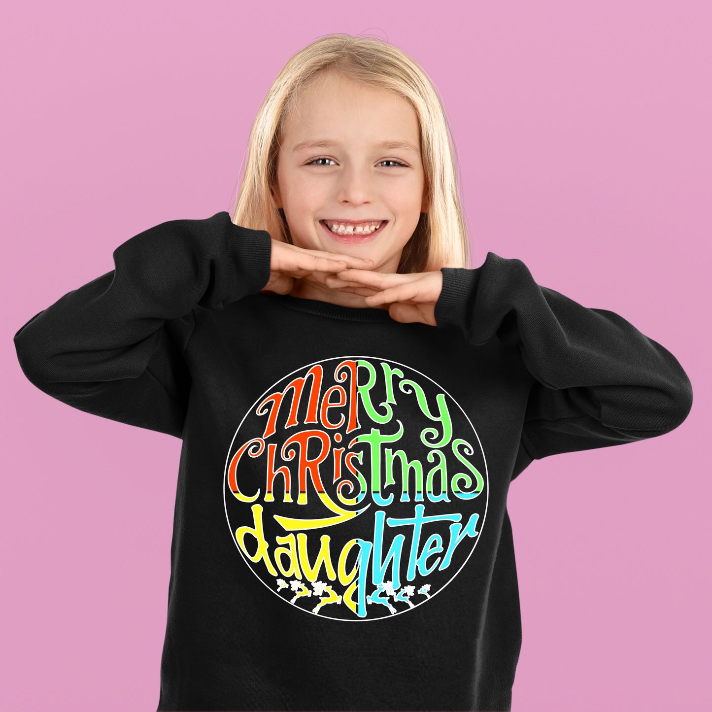 Merry Christmas Daughter, Christmas Sweatshirt, Christmas Long Sleeves, Christmas Crewneck For Youth, Christmas Sweater, Christmas Present