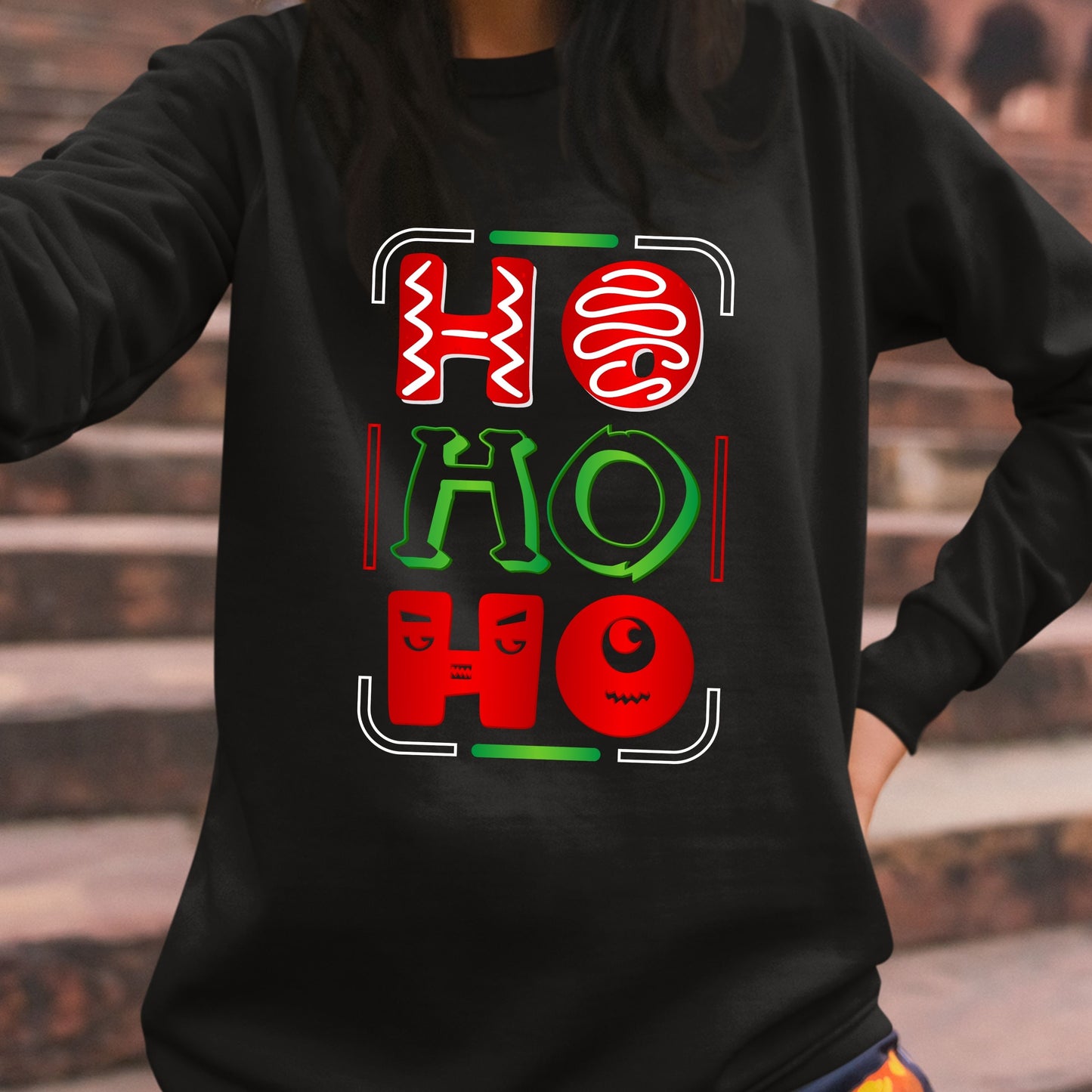 Ho Ho Ho, Christmas Sweatshirt, Christmas Long Sleeves, Christmas Sweater, Christmas Crewneck For Youth, Christmas Present