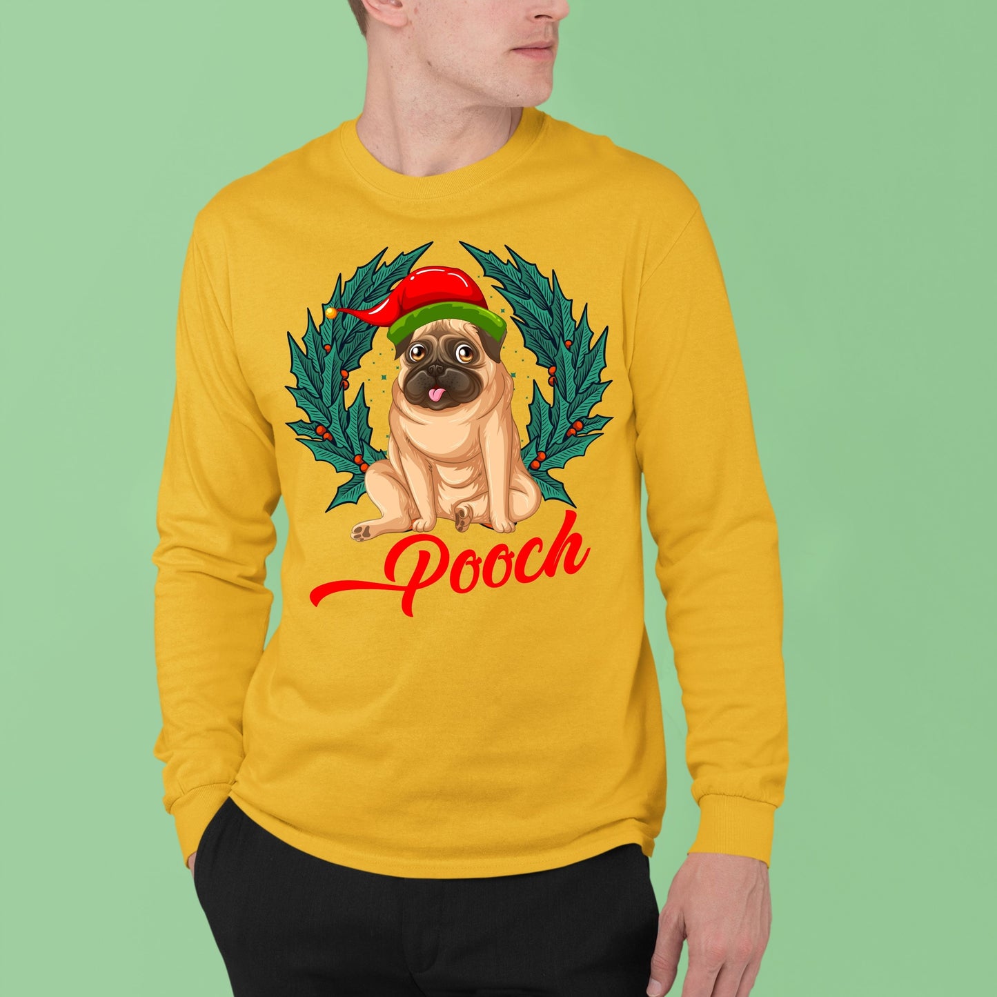 Pooch, Men Long Sleeves, Christmas Shirts, Christmas Sweatshirts, Christmas, Christmas Clothing, Christmas Decor