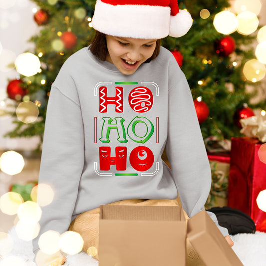 Ho Ho Ho, Christmas Sweatshirt, Christmas Long Sleeves, Christmas Sweater, Christmas Crewneck For Youth, Christmas Present